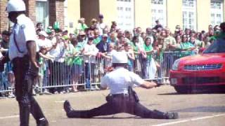 Cop doing Split at Jackson, MS St Patricks Day Parade 2009