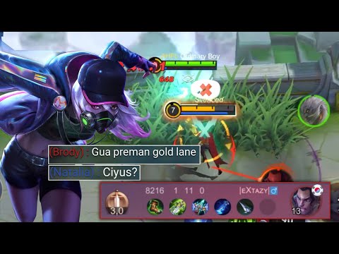 Use Natalia to Against Brody in Gold Lane | Top Global Natalia Gameplay - MLBB
