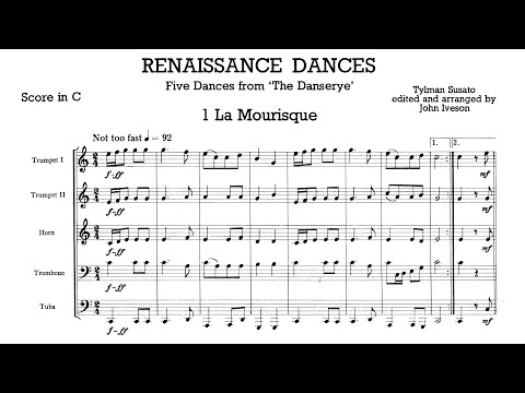 [Score] Tielman Susato - 5 Renaissance Dances from 'The Danserye' (brass quintet, arr. John Iveson)