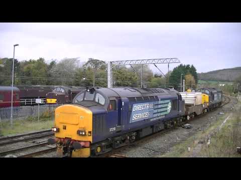DRS 37218 tnt 37605. 6C51 6C52. Carnforth. 30/10/13