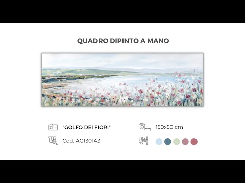 Agave quadri: Dipinto "Golfo dei fiori" 150x50 cm