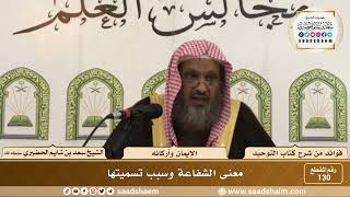 صورة 130 - معنى الشفاعة وسبب تسميتها - الشيخ سعد بن شايم الحضيري