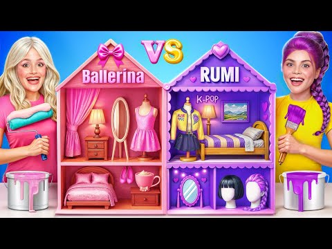We Built an Amazing Doll House in Real Life! K-Pop Demon Hunter vs Ballerina Cappuccina!