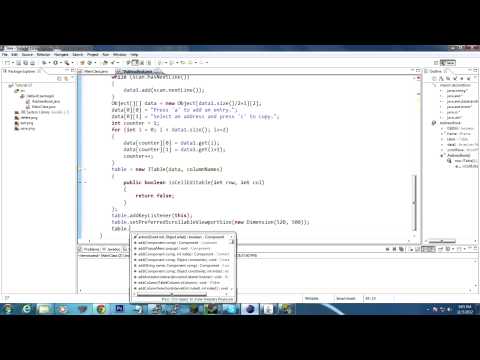 Java Tutorial 14 Hello Jtable 2 D Array