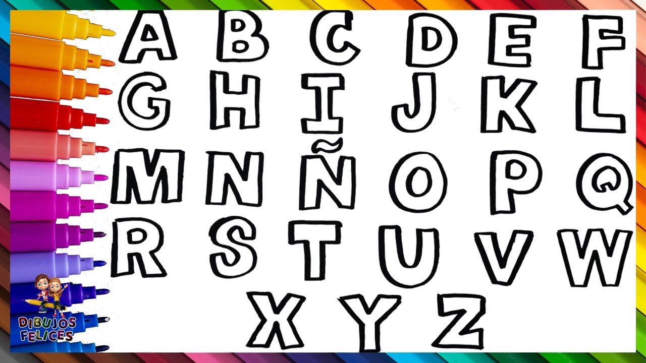 Dibuja Y Colorea El Abecedario | Aprende Las Letras Del Alfabeto Y Los Colores Para Niños 🅰️🅱️🌈
