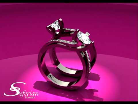 4 Claw Twisted Solitaire with Shoulder Diamonds