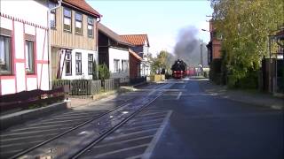 preview picture of video 'Brockenbahn door de Kirchstrasse in Wernigerode'