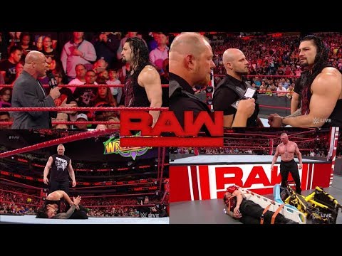 WWE Raw 19th March 2018 Brock Lesnar Retruns And Attack Roman Reigns (3/19/2018)