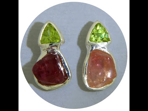Cercei Stud Argint 925 Turmalina Peridot Naturale - Cromatica Rafinata