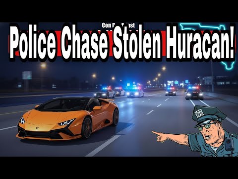 High-Speed Stolen Lamborghini Police  Chase Ends in Chaos! 