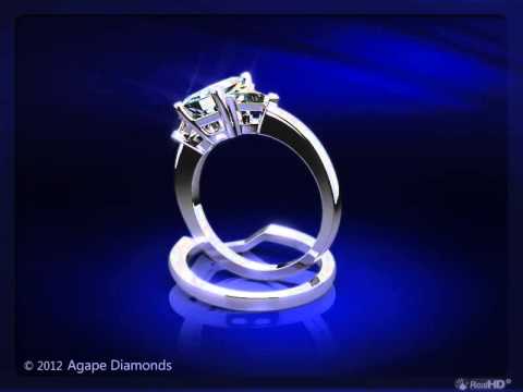 2.80Ct Radiant Cut 3-Stone Engagement Ring In White Gold