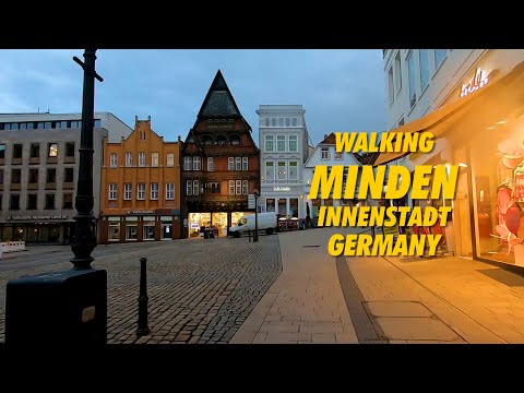 Walking MINDEN Innenstadt City GERMANY 2022 !! Walking Tour MINDEN Germany Shopping Street Old Town