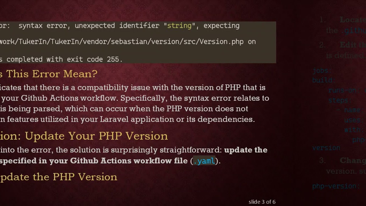 Resolving Github Action Errors in Laravel: An Easy Guide to PHP Version Compatibility