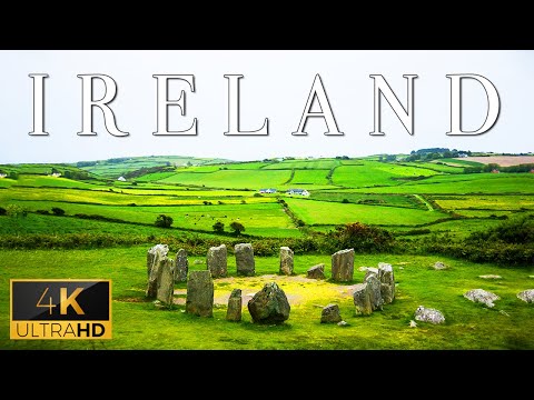 FLYING OVER IRELAND (4K UHD) - Soothing Piano Music With Spectacular Landscapes Film To Relax On TV
