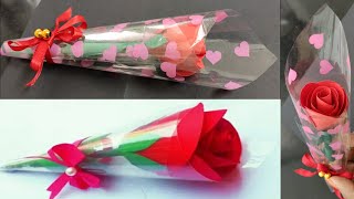 Valentines day gift ideas/DIY Paper Flower BOUQUET/flower bouquet single rose/Birthday Gift Ideas