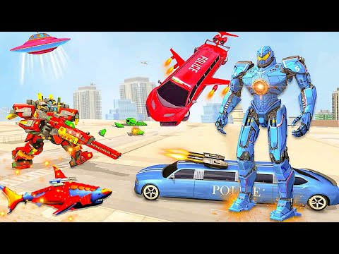 Robot Game 2023: Flying Limo Robot Transform | Android iOS Gameplay
