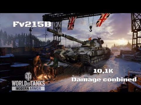 Fv215B in Region Artica:10,1K damage conbined :Wot console - World of Tanks console