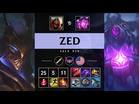 Zed Mid vs Vel'Koz - NA Master Patch 25.S1.3