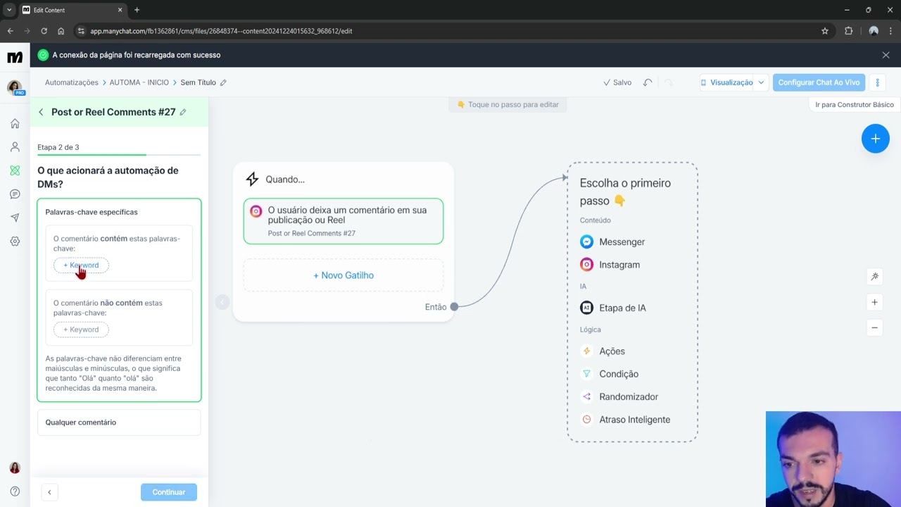 INICIANDO NA MANYCHAT