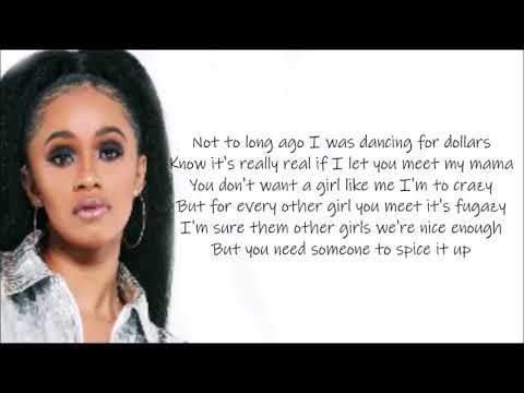 Cardi B - Girls Like You Verse (Lyrics Video)