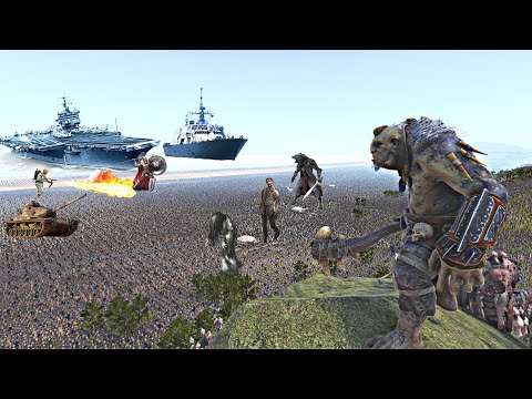 6,000,000 DARKNESS REBEL ARMY IS TRYING TO PROTECT THE COASTLINE - Epic Battle Simulator 2