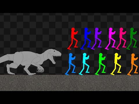 Survival Stickman Race: Run From Trex