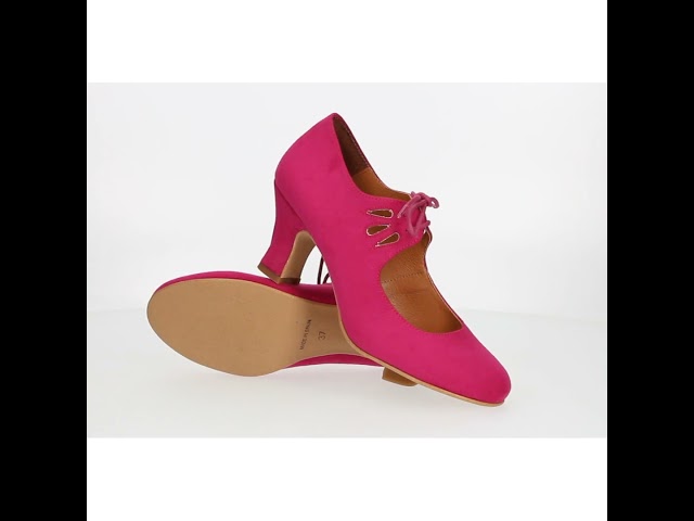 Vídeo relacionado con PASARELA - Zapatos de Baile Flamenco Antelina Hebilla Antelina Mujer Color: Fuxia BUGANVILLA Talla: 39