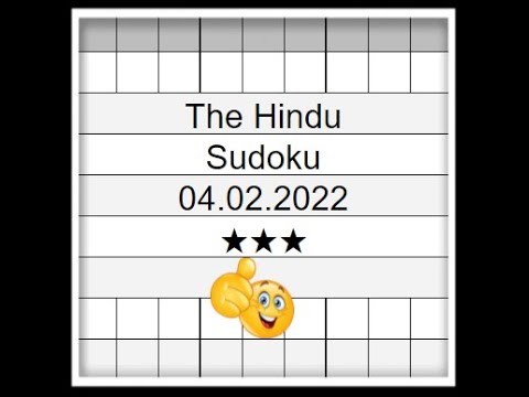 🔊How to Solve The Hindu Sudoku 3 Star | Step by Step Solution | 04.02.2022| Difficulty Level  ⭐⭐⭐
