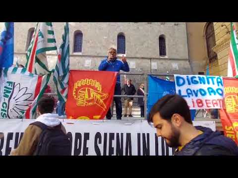Manifestazione Beko Siena: l'intervento di Martini, Uilm