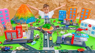 Download lagu Vlad and Niki play with toy Cars and build Matchbox City mp3