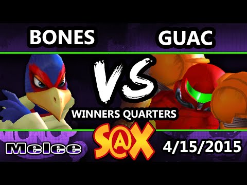 S@X - Bones (Falco, Marth) Vs. Guac (Samus) SSBM Winners Quarters - Smash Melee