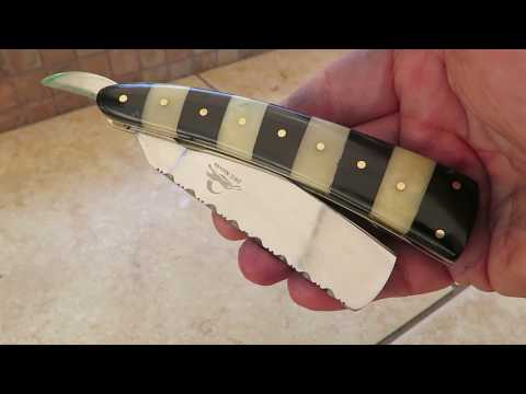 DKC-539-RZ-440c Bumble Bee Barber Razor 440c Stainless DKC Knives Custom Hand Made Damascus