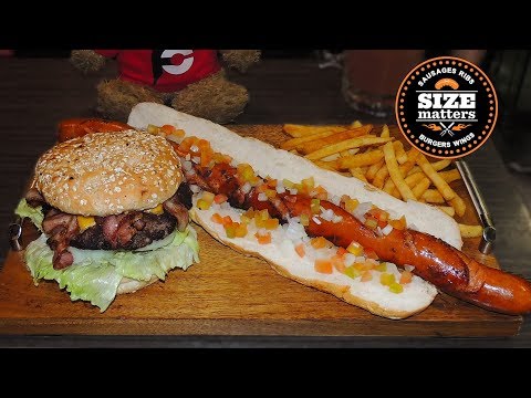 Monster Hungarian Sausage Burger Combo Food Challenge!! Video