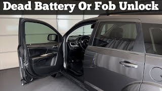 2011 - 2020 Dodge Journey - How To Unlock & Open With Dead Battery Or Remote Key Fob Not Working