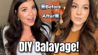 At Home DIY Balayage - highlights on dark hair