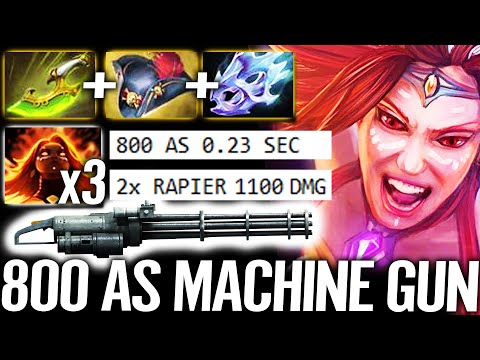 🔥 800 AS WTF Real Machine Gun - LINA Pirate Hat + Swift Blink 2x Rapier Strongest Carry Dota 2 Pro