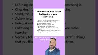 7 ways to make your partner feel wanted