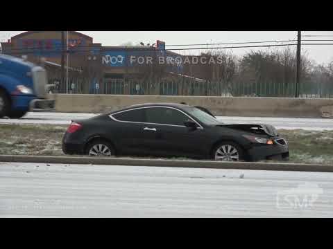 01-31-2023 Dallas, Texas - Heavy Freezing Rain & Sleet and highway accidents