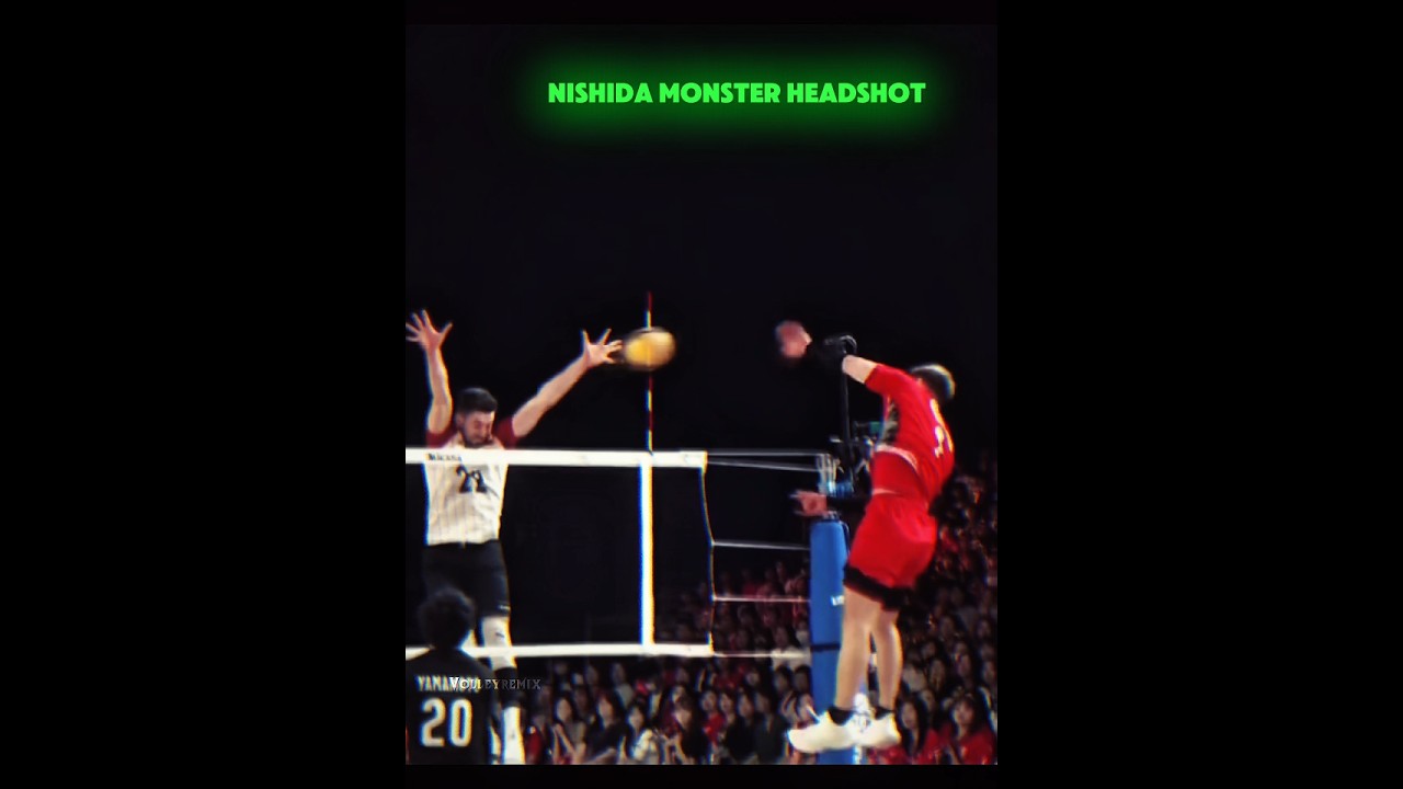 Nishida Powerful spike 🤯🔥 [subscribe] #haikyuu #nishidayujijump #spike #volleyball