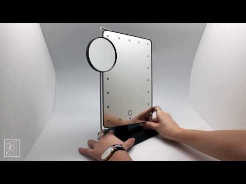 UNIQ Hollywood Makeup Mirror with LED Light x10 Magnification - Black