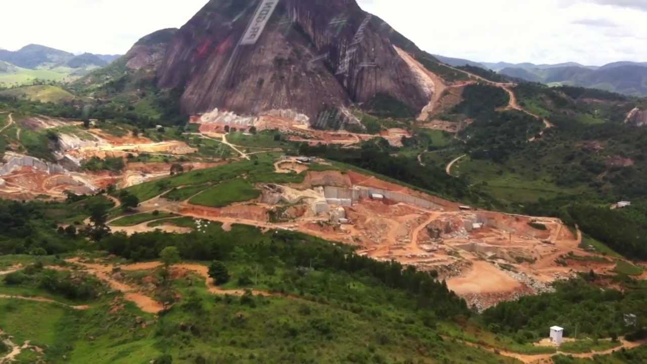 Helicopter visit to Ornamental quarry, Brazil