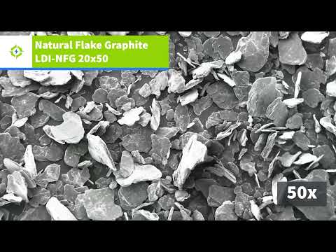 Natural Flake Graphite up close. View Northern Graphite's LDI-NFG 20x50 product