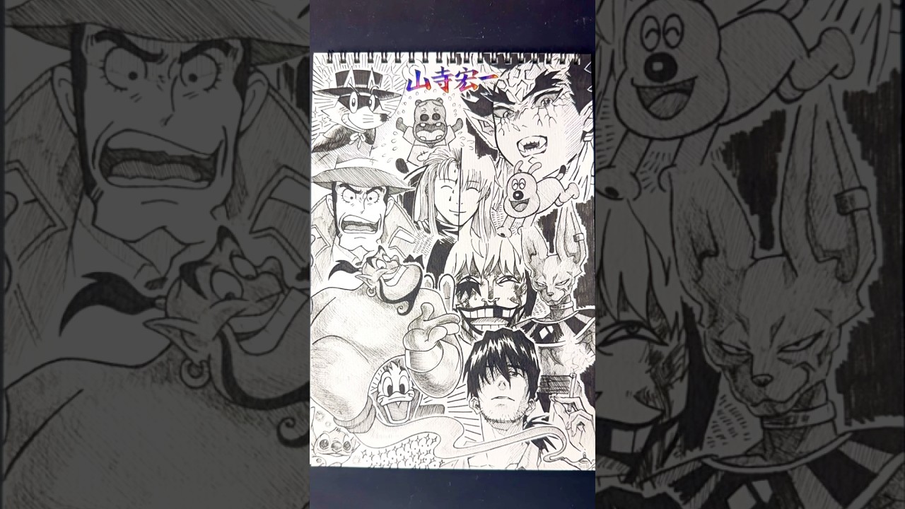 Drawing characters!!🔥(CV: 山寺宏一)  #山寺宏一 #声優 #drawingchallenge #一発描き