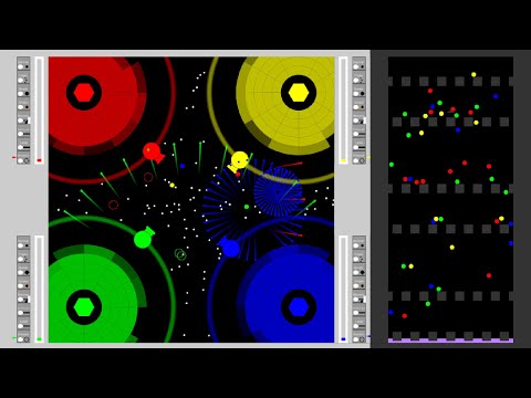 Marble race - 4 teams core destruction in Algodoo