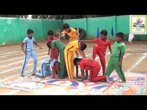 Pyramid demonstration on Sports Day @ DEVI KALAKENDRA N/P SCHOOL