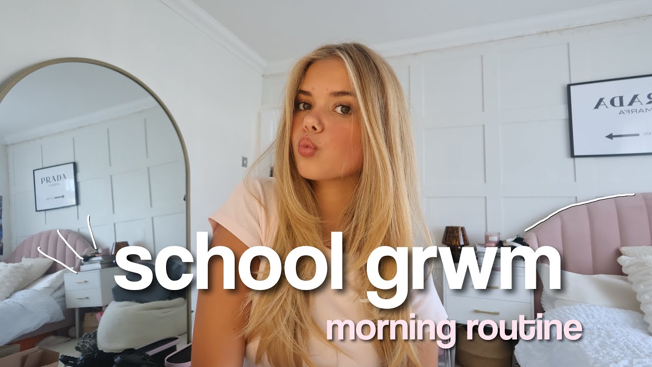 MY REALISTIC SCHOOL MORNING 🧖🏼‍♀️🍵 *grwm and hair tutorial