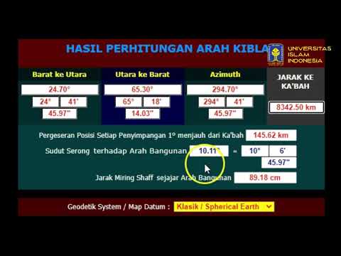 3  Praktik Kalkulator Kiblat untuk pengukuran menggunakan Theodolite