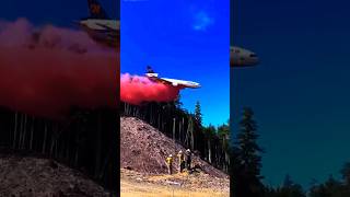 DC-10 Drops a Massive Cloud of Fire Retardant! 🔥✈️ #viralshorts
