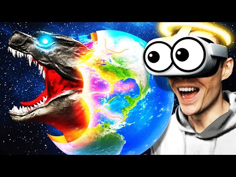 Creating GODZILLA PLANET In VR GOD SIMULATOR