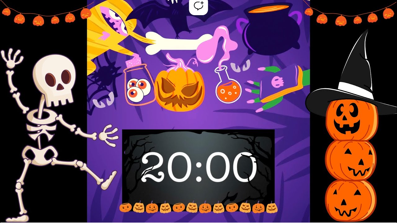 🎃🕰️ 20-Minute Halloween Timer with not-too-scary music 🕰️🎃 #halloween #timer #spooky